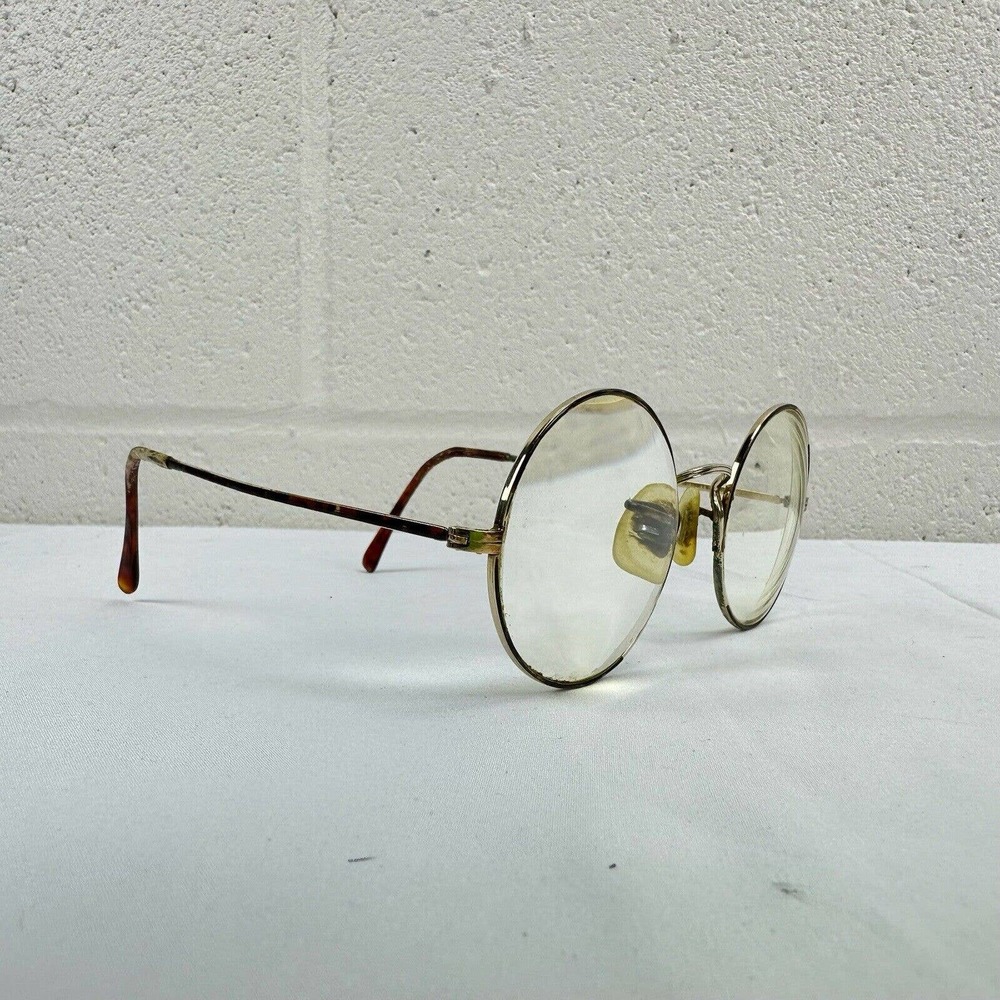 Vintage Art Craft USA Eyeglasses 48 21/145 Round Wire Frame Gold